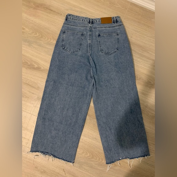 Missguided Barrel Wide-Leg High-Rise Jeans Raw Hem Grunge🎉Host Pick🎉 - Picture 6 of 13